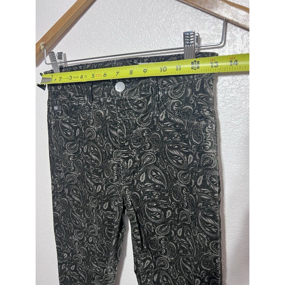 Anthropologie AG 26R High Rise Boho Black Velvet Paisley Pants Skinny - Picture 4 of 12